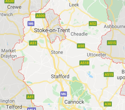 map of Staffordshire